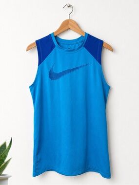 Nike Dri-FIT Boys Size Large Blue Athletic Tank Top Sleeveless Shirt